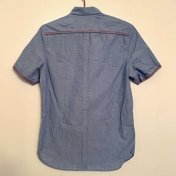 Fred Perry Short Sleeve Cotton Button Casual Oxford Shirt Size S Trim Detailing - Picture 5 of 14